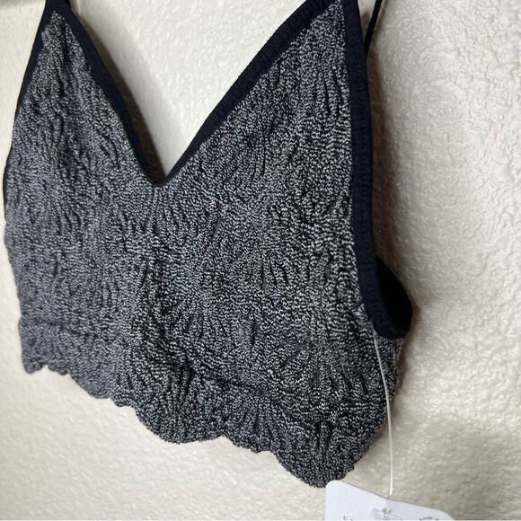 Free People FP Intimately Love Letter Bralette in Black Grey NEW XS/S - Picture 3 of 9